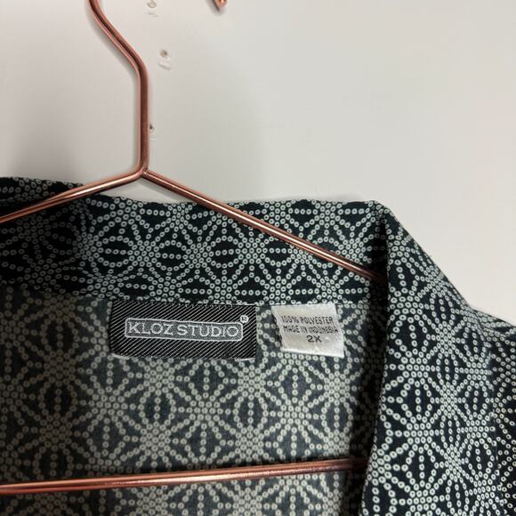 Vintage Kloz Studio Womens Top 2X Patchwork 80s Artsy Abstract Teacher Neutral - Picture 4 of 7